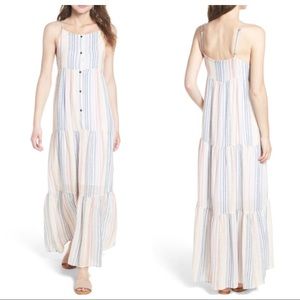Splendid Women Tiered Striped Long Maxi Dress